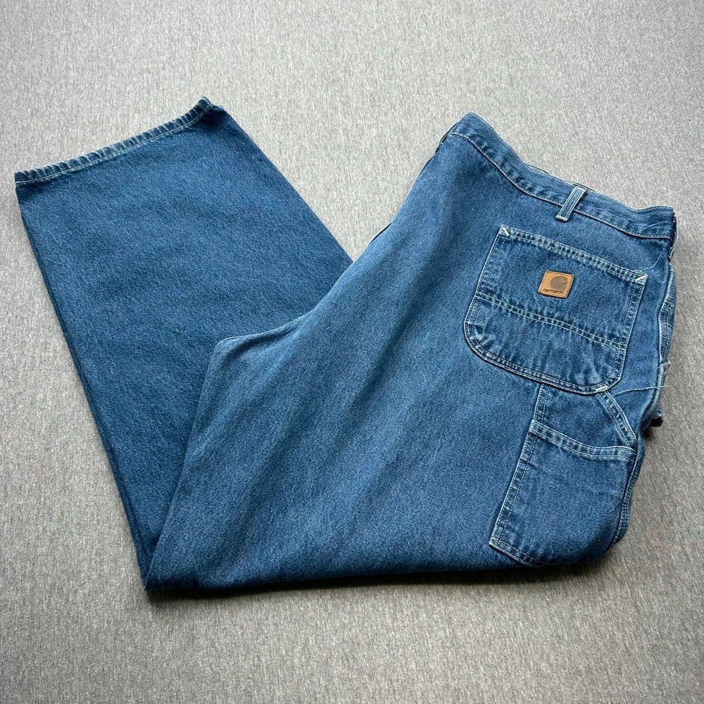 Carhartt B13 DST Dungaree Fit Carpenter Jeans Mens 48x30 Blue Denim Pants